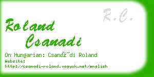 roland csanadi business card